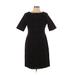 Alfani Casual Dress - Sheath Crew Neck Short sleeves: Black Plaid Dresses - Women's Size 10