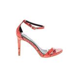 Charlotte Russe Heels: Orange Snake Print Shoes - Women's Size 7 - Open Toe