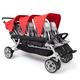 GAGGLE Jamboree Stroller for 6 Children | Foldable Buggy with Sun Shade in red | 6 Seater/Seats Infant pram for Children Aged 6 Months to 4 Years