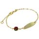 jewellerybox 9ct Gold ID Plate Bracelet with Ladybird Charm