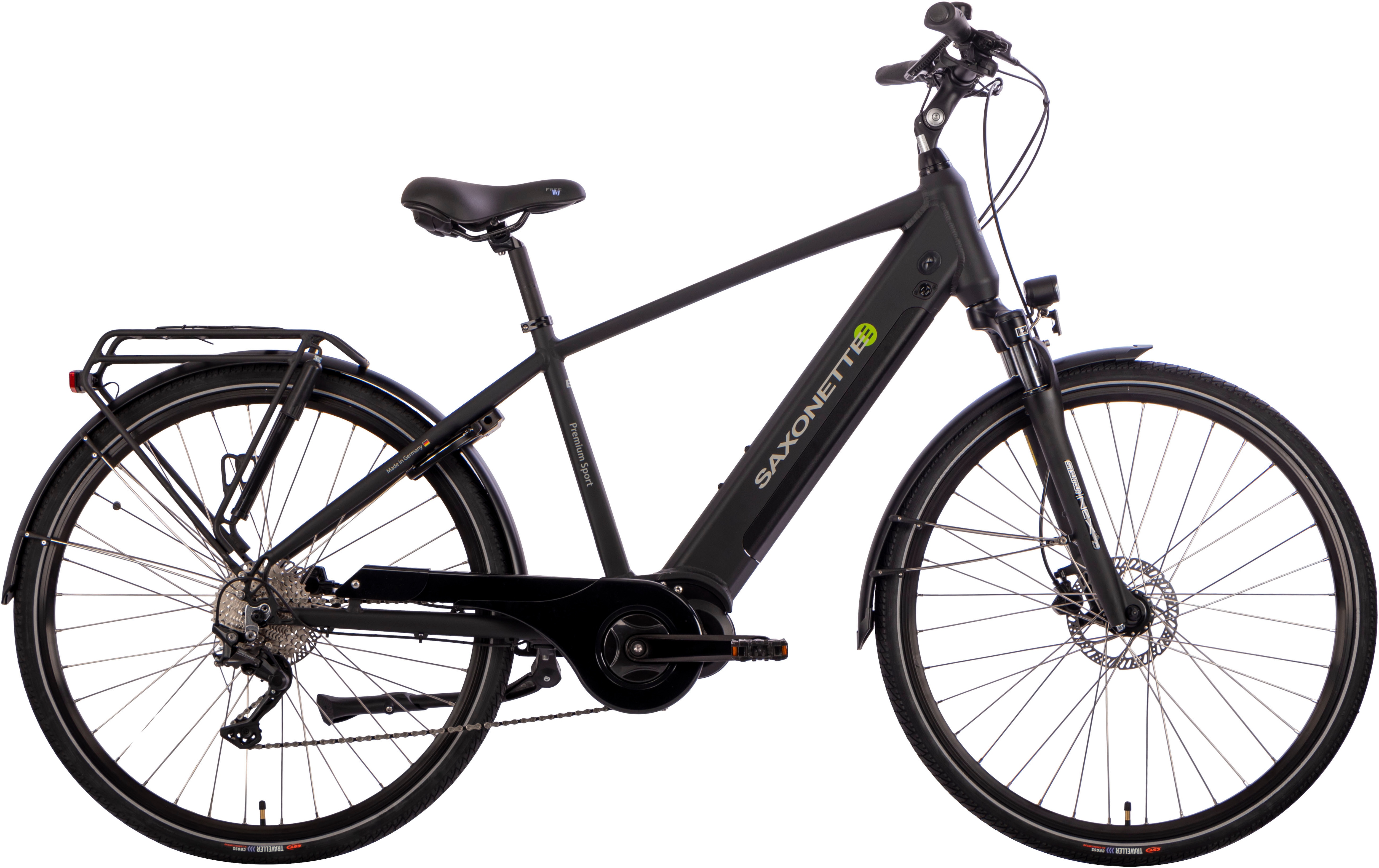 E-Bike SAXONETTE "Premium Sport (Diamant)" Gr. 54, schwarz (schwarz, schwarz), Elektrofahrräder, 54cm, 28 Zoll (71,12cm), Pedelec, Elektrofahrrad für Herren Image