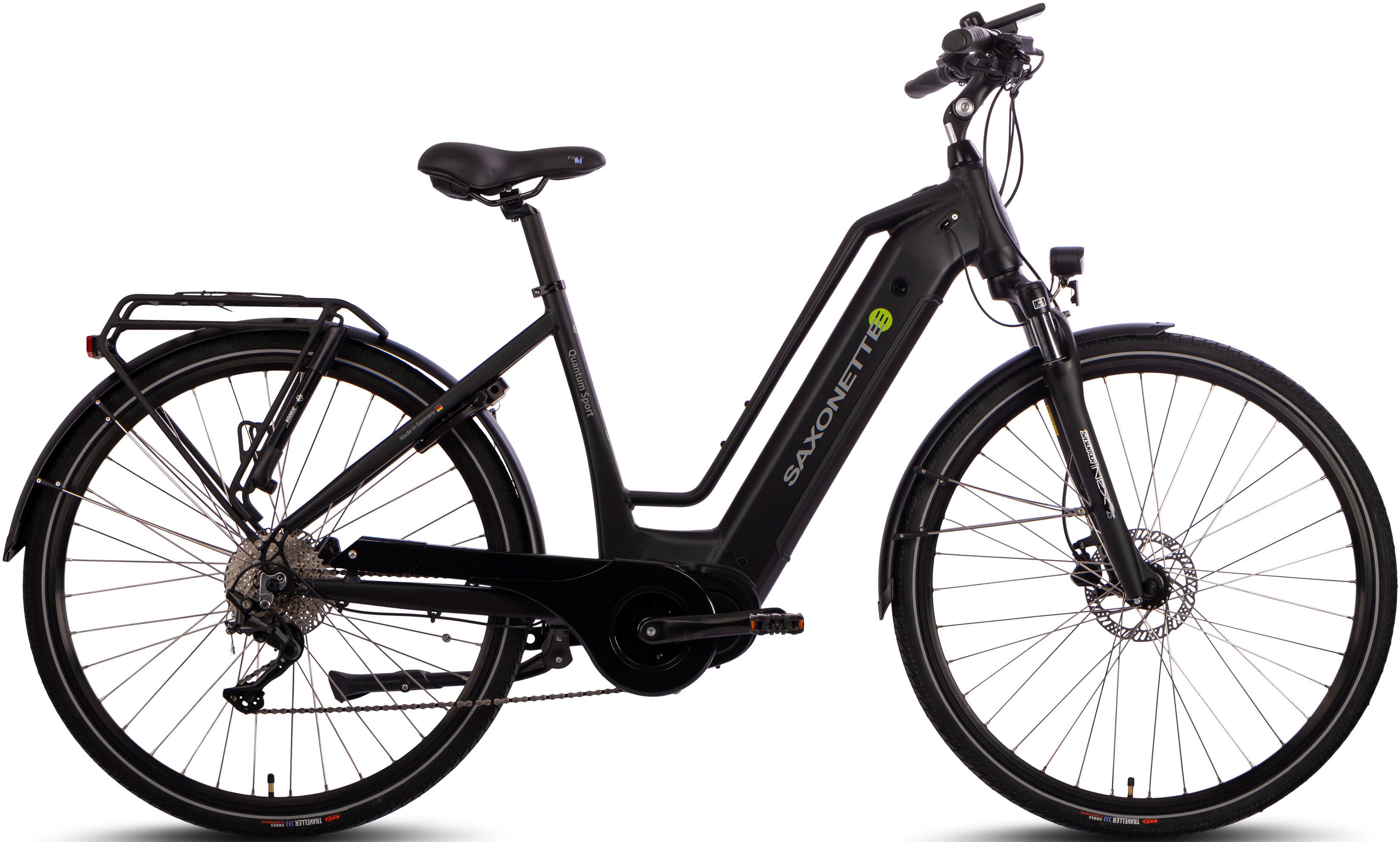 E-Bike SAXONETTE "Quantum Sport" Gr. 50, schwarz (schwarz, schwarz), Elektrofahrräder, 50, 28 Zoll (71,12cm), Pedelec, Elektrofahrrad für Damen u. Herren Image