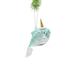 The Holiday Aisle® Gavrah Glittering Horn Hanging Figurine Ornament Glass in Blue/Green | 5.5 H x 4 W x 3 D in | Wayfair