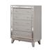 Mercer41 Eltra 5 Drawer 31.6" W Chest in Metallic Mercury Wood in Brown/White | 50 H x 31.6 W x 16.9 D in | Wayfair