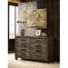 Loon Peak® Feliberto 8 - Drawer 57.1" W Double Dresser in Rustic Golden Wood in Brown | 39.5 H x 57.1 W x 16.65 D in | Wayfair