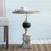 Bungalow Rose Elyza Coffee Table Wood/Metal in Black/Brown/White | 23.2 H x 18.5 W x 18.5 D in | Wayfair 8797F8F90FE54DF9948C994B9A6C635F