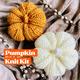 Pumpkin Knitting Kit, knit your own pumpkins, beginner friendly autumn knit kit, knitted pumpkin craft kit, vegan friendly knitting kit