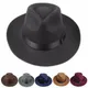 Chapeau de cowboy western en feutre pour adulte casquette Fedora unisexe mélange de laine grande