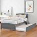 Stylish and Functional Durable Solid Pine Wood Bed with Trundle and Ten Supporting Slats - Twin Size
