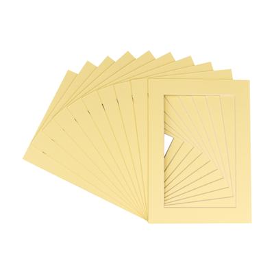 Pack of TEN 8.5x11 Mats Bevel Cut for 5x6 Photos - Acid Free Soft Yellow Precut Matboards For Pictures, Photos, Framing