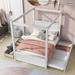 Merax Full Size Canopy Bed with Trundle Bed and two Drawers