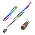 100% Kolinsky Acrylic Nail Brush Eptbsdu Nail Brushes with Metal Colorful Handle Nail Art Acrylic Application Gel Nail Powder Brush Nail Extension Professional Salon Quality (Size 8 Colorful)