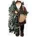 5' Standing Woodland Santa Claus Christmas Figure with Flocked Alpine Tree