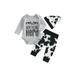 CenturyX Baby Boy 3 Piece Outfit Western Cow Print Long Sleeve Rompers and Elastic Pants Beanie Hat Set Fall Spring Clothes 0-3 Months