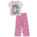 Peppa Pig Toddler Girls Unicorn Princess Short Sleeve Pant 2PC Pajama Set 4T