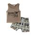 Peyakidsaa Infant Boys Summer Clothes Outfits Letter Cow Print Sleeveless Tank Tops and Elastic Waist Shorts 2Pcs Suit