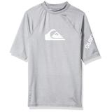 Quiksilver boys All Time Short Sleeve Youth Rashguard Surf Rash Guard Shirt Sleet Heather Medium US