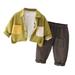 Efsteb Toddler Girl Fall Outfits Clearance Fashion Infant Kids Toddler Baby Boys Fall Outfits Long Sleeve Coat Round Neck Tops Long Pants Casual 3Pcs Clothes Sets Green 3-4 Years