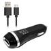 For LG Prime 2 / Aristo 4+ / Neon Plus Black Rapid Car Charger Micro USB Cable Kit [2.1 Amp USB Car Charger + 5 Feet Micro USB Cable] 2 in 1 Accessory Kit