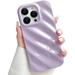 Compatible with iPhone 13 Pro Max Phone Case Luxury 3D Water Ripple Shape Pattern Camera Lens Protection Shockproof Soft TPU Case for Women Girls Slim Phone Case (Silver)