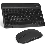 Rechargeable Bluetooth Keyboard and Mouse Combo Ultra Slim Full-Size Keyboard and Ergonomic Mouse for Sony Tablet S 3G and All Bluetooth Enabled Mac/Tablet/iPad/PC/Laptop - Onyx Black