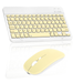Rechargeable Bluetooth Keyboard and Mouse Combo Ultra Slim Full-Size Keyboard and Ergonomic Mouse for vivo Y3 Standard and All Bluetooth Enabled Mac/Tablet/iPad/PC/Laptop -Banana Yellow