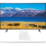 Samsung 55 inch HDR 4K UHD Smart Curved TV 2020 Model Bundle with Samsung 3.1.2ch Soundbar with Wireless Dolby Atmos / DTS:X White 2022