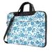 ZNDUO Blue Abstract Flower Petal Pattern Laptop Bag 14 inch Business Casual Durable Laptop Backpack