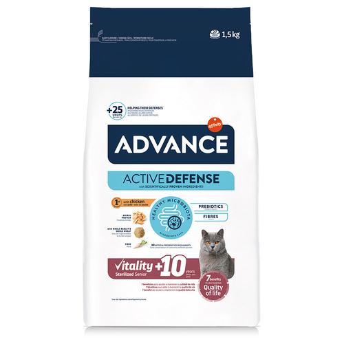 1,5kg Advance Sterilized Senior +10 mit Huhn Katzenfutter trocken