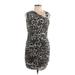 Allen B. by Allen Schwartz Cocktail Dress - Shift: Black Leopard Print Dresses - Women's Size Medium