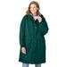 Plus Size Women's Long Microfiber Parka by Woman Within in Emerald Green (Size L)