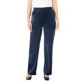 Plus Size Women's Wide-Leg Velour Pant by Woman Within in Navy (Size S)