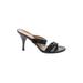 Faconnable Heels: Slip-on Stilleto Cocktail Black Solid Shoes - Women's Size 6 1/2 - Open Toe
