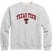 Men's League Collegiate Wear Heather Gray Texas Tech Red Raiders Distressed Arch Over Logo Lightweight Essential Fleece Pullover Sweatshirt