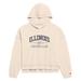 Women's League Collegiate Wear Cream Illinois Fighting Illini Waffle Oversized Long Sleeve Hoodie T-Shirt