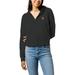 Women's League Collegiate Wear Black Boston College Eagles All Day Midi Full-Zip Cropped Hoodie