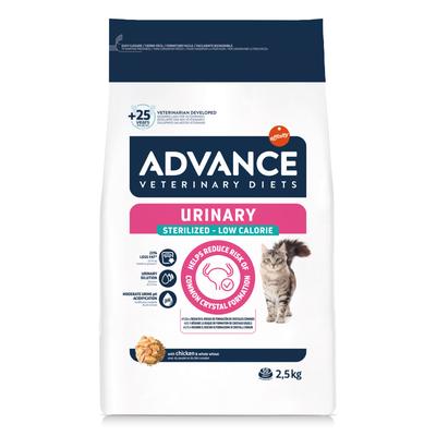 Sparpaket: 2x2,5kg Advance Veterinary Diets Cat Urinary Sterilized Low Calorie Katzenfutter trocken