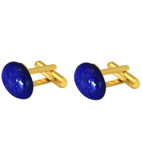 Gemshine – Manschettenknöpfe ‚Lapis Lazuli‘ Herrenschmuck Weiss
