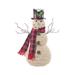 The Holiday Aisle® Beige Basketweave Standing Smiling Snowman w/ Buffalo Plaid Scarf | 15 H x 7 W x 7 D in | Wayfair