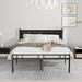 Hokku Designs Geneal Bed Upholstered/Metal/Faux leather in Black | 39.4 H x 54.1 W x 77.2 D in | Wayfair A83F05CD87594D5AA2CEA7503E29D013