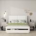 Latitude Run® Dolina Storage Bed Upholstered/Metal/Faux leather in White | 41.3 H x 62.2 W x 85.6 D in | Wayfair 96CF669E443645ABAC5A1854B0342204