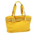 FENDI Zucca Canvas Tote Bag Nylon Yellow Auth bs2911