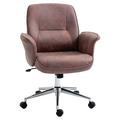 Vinsetto Microfibre Office Chair Mid Back Computer Desk Chair With Swivel Wheels For Home Study Bedroom Red