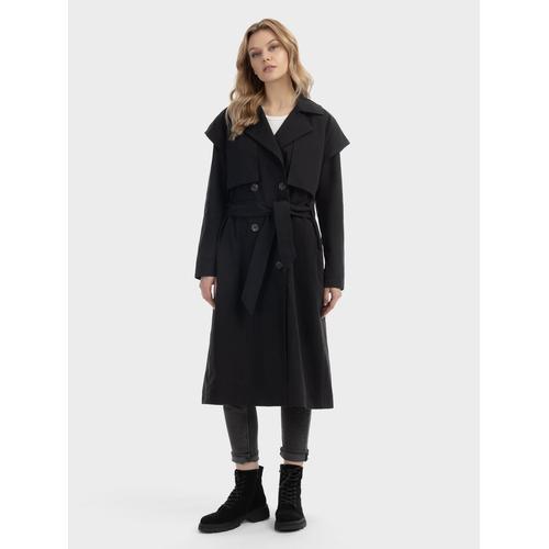 Dreimaster Trenchcoat Damen schwarz, M