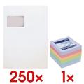 OTTO Office Premium 250 Versandtaschen C4 mit Fenster inkl. 6x Haftnotizblöcke »Harmony Farbmix« 75 weiß, 32.4x22.9 cm