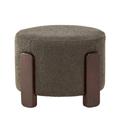 Pouf rond en tissu bouclette ø52,5cm - Gris foncé