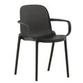 Lot de 2 chaises modernes en plastique durable noir