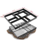 Agfabric 17.7 in. x 15.7 in. x 1.5in. Black Plastic DIY Paver Mold Reusable Concrete Stepping Stone Paver Walk Way Mold