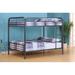 Full Over Full Metal Convertible Bunk Bed, with A Ladder and Safety Guardrail