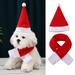 Super Soft Pet Hat Set Friendly to Skin Windproof Polar Fleece Dog Plush Santa Claus Hat Scarf Party Decoration Pet Supplies